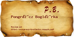 Pongrácz Boglárka névjegykártya